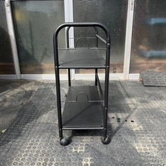 d314601 多目的ラック キッチンラックワゴン 2段 キャスター付き カラーボックスサイズ ブラック 黒 引取り歓迎 宮城県 現状品 中古品 の画像