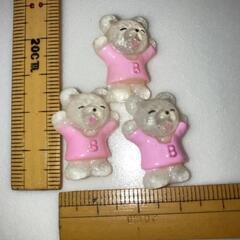 のびのびくまボタン ピンク 3個