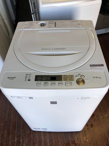 シャープ 4．5kg全自動洗濯機 keyword キーワードホワイト ESG4E6KW