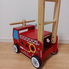 木製　4WAY手押し車　消防車　型はめ　おもちゃ ミニカーの画像