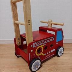 木製　4WAY手押し車　消防車　型はめ　おもちゃ ミニカーの画像