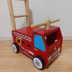 木製　4WAY手押し車　消防車　型はめ　おもちゃ ミニカーの画像