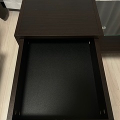 【急募 3/31まで】[幅80] リビングテーブル 引き出し付き ガラスローテーブル ディスプレイ 木製テーブル テーブル ローテーブル センターテーブル ガラステーブル 収納 おしゃれ 北欧 モダン シンプルの画像