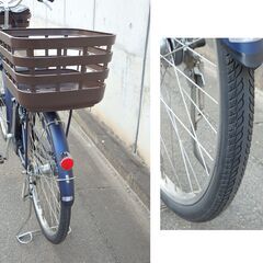 【ヤ取終了9/5】≪U714ジ≫ BRIDGESTONE/ブリヂストン 電動アシスト自転車 RAKUTTO/ラクット 26インチ サファイヤブルー 内装3段変速 バッテリー他付属の画像