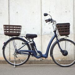 【ヤ取終了9/5】≪U714ジ≫ BRIDGESTONE/ブリヂストン 電動アシスト自転車 RAKUTTO/ラクット 26インチ サファイヤブルー 内装3段変速 バッテリー他付属の画像