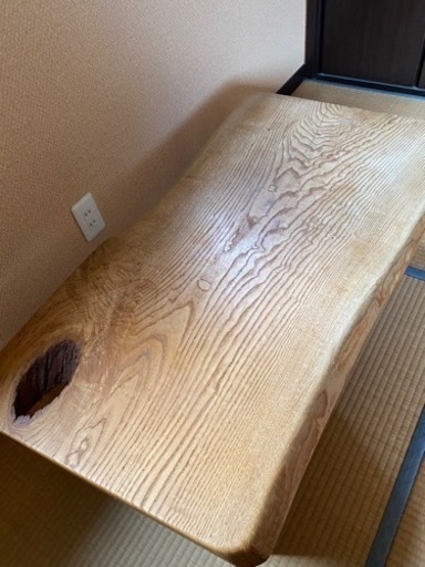 クリ　無垢一枚板　ローテーブル　座卓