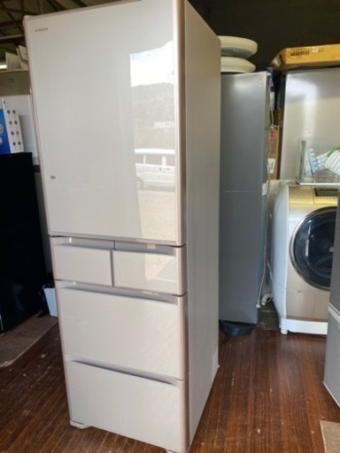 北九州市内配送無料　保証付き　日立 HITACHI R-S4000GL XN [冷蔵庫 Sシリーズ 真空チルド（401L・左開き） 5ドア クリスタルシャンパン]