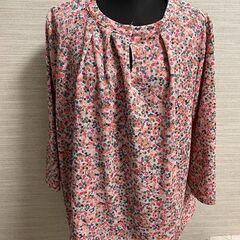 スモック風　花柄ブラウス　3L　未使用