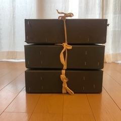 無印良品のコーシャ箱x3  紙製引き出し箱x1