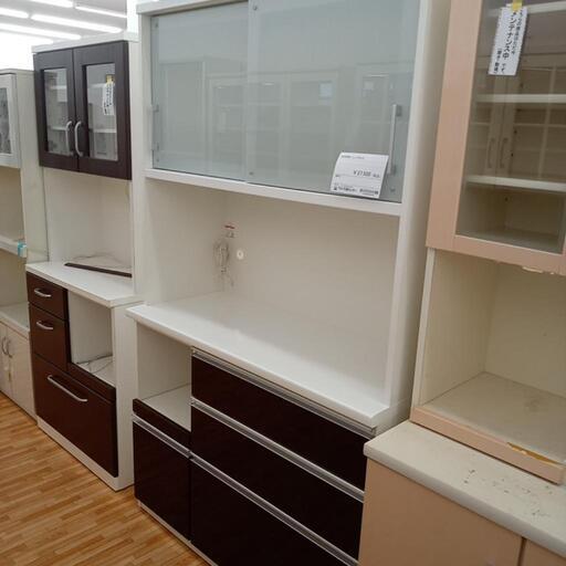 ★ジモティ割あり★ 松田家具　レンジボード　ダークブラウン\u0026ホワイト　クリーニング済　YJ1952