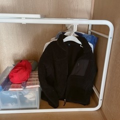 【お譲り先決定済み】イケア アルゴート×3つ＆突っ張り棒 スチールラック 衣装掛け他用途多彩の画像