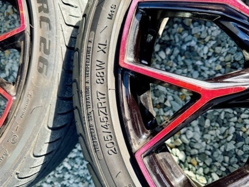 17インチ　ホイール　4穴　pcd100 4本セット　車のパーツ タイヤ、ホイール