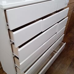 ★ジモティ割あり★  チェスト ホワイト H128.4×D45×W134 クリーニング済み MT816の画像