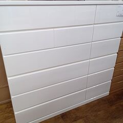 ★ジモティ割あり★  チェスト ホワイト H128.4×D45×...