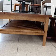 ★ジモティ割あり★  折り畳みテーブル キャラメルブラウン H38.5×D70×W120 クリーニング済み TJ4776の画像