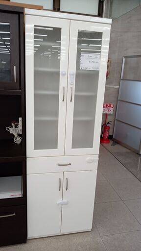 ★ジモティ割あり★  食器棚 白 H180×D40×W58.5 クリーニング済み TJ4780