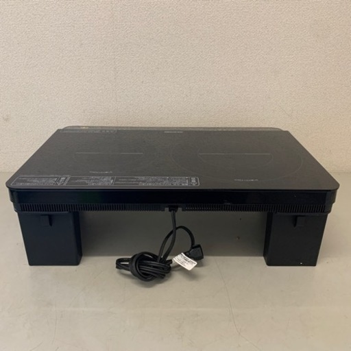 アイリスオーヤマ 2口 IHコンロ IHK-W1S-B 2018年製/IHクッキングヒーター 通電OK 現状品　ブラック