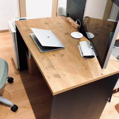 【美品】ペスパ2.0 古木調 システムデスク オフィスデスク 幅1000×奥行600×高さ720mm 引き出し付き + 机上ラック ロータイプ