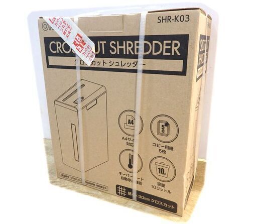 ★ 未開封品 ★ オーム電機 クロスカットシュレッダー SHR-K03 裁断機 A4サイズ対応 電動 オフィス機器 / No. ★