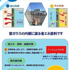 窓ガラス専用遮断熱コーティングで夏も冬も快適に！