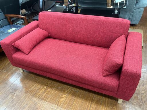 未使用 アウトレット 2Pソファ ワインレッド No.563● ※現金、クレジット、スマホ決済対応※