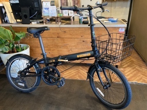 【DAHON Hit チェーン新品！】アルミフレーム　6段変速　20インチ折りたたみ自転車　マットブラック×オレンジ