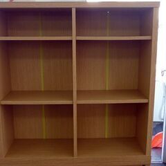 ☆本棚 書棚 スライド棚付き 幅900mm 奥行290mm 高さ1800mm 上下分割タイプ ブックシェルフ 木目調 札幌 北20条店の画像