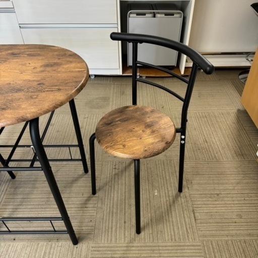 美品‼️】オシャレ♪ 80cm幅2人掛けダイニングテーブルセット アイアン