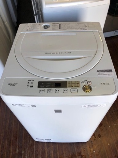 北九州市内保証無料　保証付き　シャープ 4．5kg全自動洗濯機 keyword キーワードホワイト ESG4E6KW