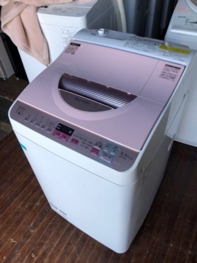 北九州市内配送無料　保証付き　シャープ タテ型洗濯乾燥機 穴なし槽 5.5kg ピンク ES-TX5A-P