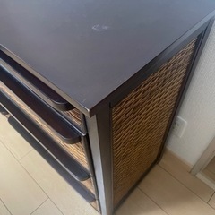 タンス　アジアン家具　ラタン　3段の画像