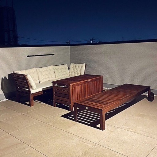 IKEA イケアÄPPLARÖ エップラロー 収納ベンチ 屋外用 (まにょ) 二子