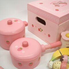 マザーガーデン 木のおままごと まとめて　野いちご スウィートカフェリボン の一部/料理器具他/ピンク　☆ PayPay(ペイペイ)決済可能 ☆ 札幌市 豊平区 平岸 平岸店の画像