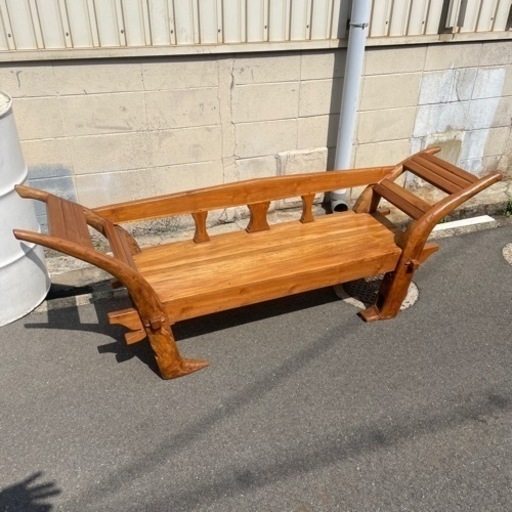 【17日までの引き取り限定！！現状お渡し】オシャレなベンチ　アンティーク調　幅約190cm