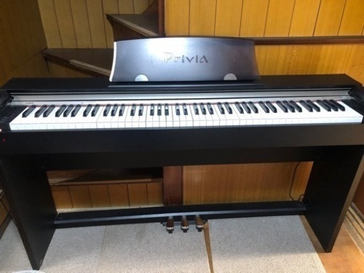 中古美品2010年製CASIO  Privia PX-730 BK電子ピアノ(簡単椅子付き) 88鍵 ブラックウッド調