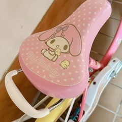 ☆マイメロディー自転車☆ 16インチ☆補助輪•アシストバー付き♪の画像
