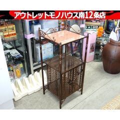 ロココ調 3段 飾り棚 幅39×奥34×高85cm アイアン 電...