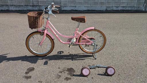 子ども用自転車　18インチ　補助輪付き