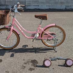 子ども用自転車　18インチ　補助輪付き