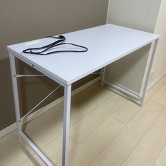 美品！コンセント2口付きワークデスク　山善/YAMAZEN MC...