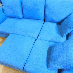 ★お持ち帰り特価★3Pソファ カウチソファ オットマン付き ソファーの画像