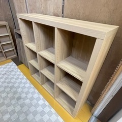 【リサイクルサービス八光】幅114.5㎝　ナチュラルベージュ　3段本棚の画像