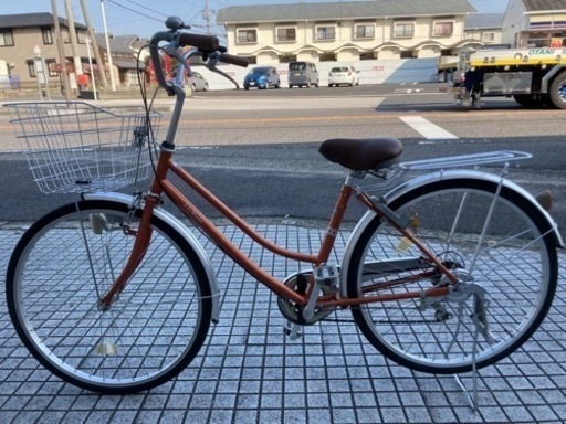 【26インチ自転車】外装6段変速　前後タイヤ、チェーン、前かご、グリップ新品❗️スペアキーあり　若林自転車　浜大津店　SALE中❗️
