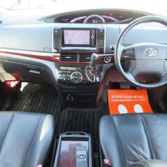 トヨタ　エスティマ　アエラス　レザーパッケージ【自社ローン対応可】★1年保証★ロードサービス付 　純正ＳＤナビ　地デジ　Ｂカメラ　Ｂｌｕｅｔｏｏｔｈ　後席モニター　両側パワースライド　黒革パワーシート　シートヒーター　クルコン　ＥＴＣ　前後ドラレコ　オートライト　ＨＩＤ　純正１８ＡＷの画像
