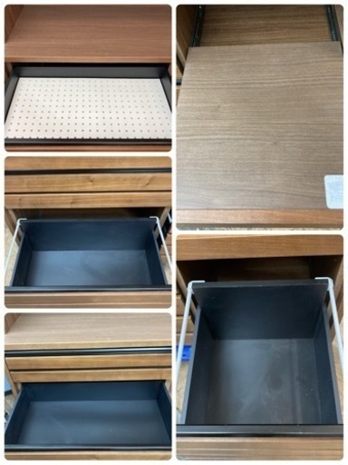 S107 ⭐ SUNMORE キッチンボード 食器棚 130KB ブラウン 幅130.5cm ⭐ ブルーモーション
