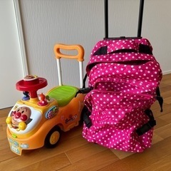 キャリーバック ピンク ドット柄 ナイロン生地