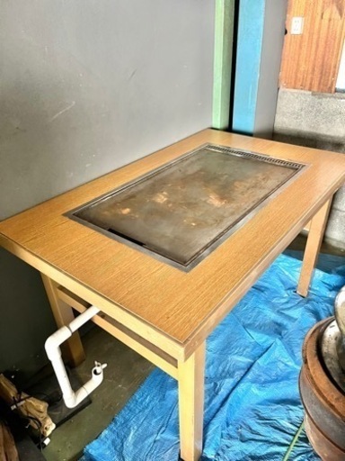 都市ガス使用可 鉄板付きテーブル 鉄板焼き お好み焼き 焼き肉