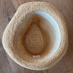 美品ラフィアハット58cmレディース帽子の画像