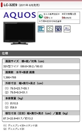SHARP テレビ