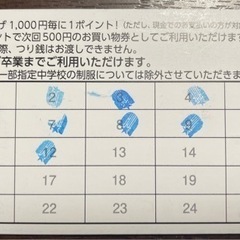 制服のワタナベ　ポイントカード　12ポイント（12000円購入分）の画像
